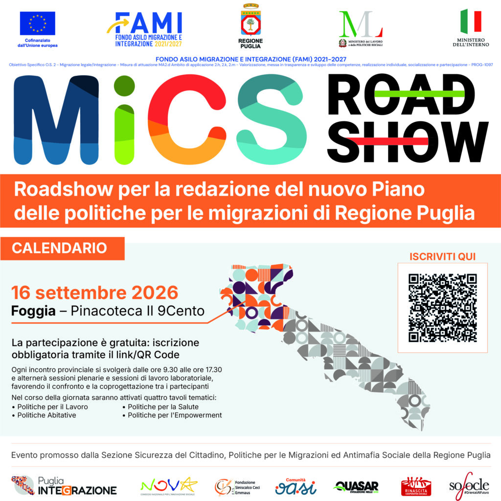 Foggia, territorio in trasformazione: lavoro, abitare, salute ed empowerment al centro della tappa MiCS del 16 settembre